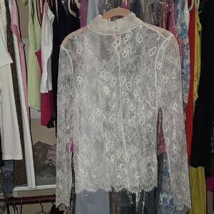 Elegant Lace Women's Top - White